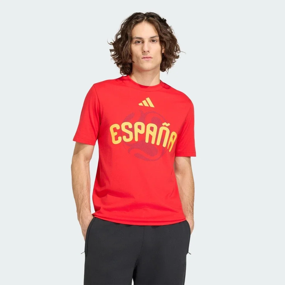 Adidas FIFA World Cup 26 Spain T-Shirt Men's Red Graphic Short Sleeve JAX1841